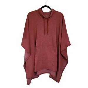 Cuddl Duds Comfort Wear Poncho Top S/M Oversized Hooded Athleisure
